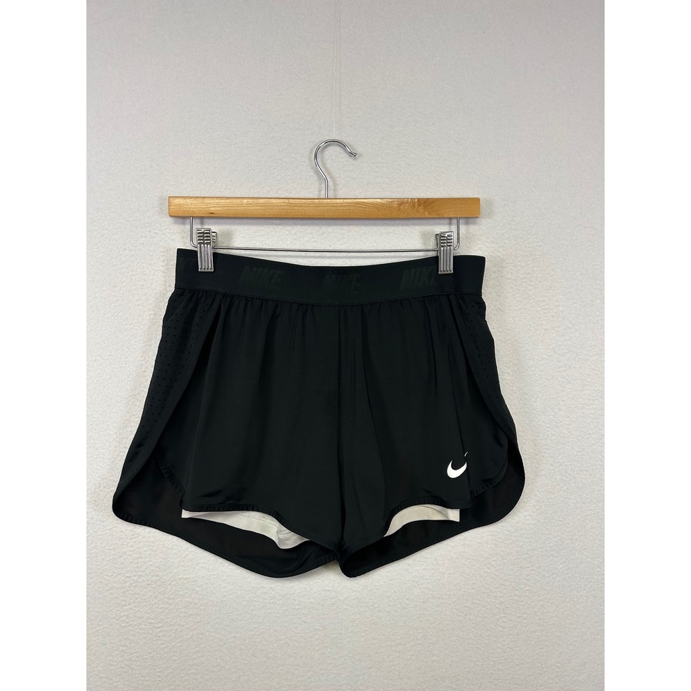 Athletic Nike Womens Small Black Dri-FIT 2-in-1 Running Shorts‎ Built-in Liner